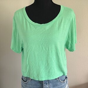 American Eagle Outfitters Mint Green Cropped Scoop Tee
